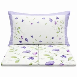 Completo Lenzuola Percalle Venezia Petali Viola matrimoniale