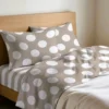 Completo Lenzuola Pois Grosso Beige Matrimoniale