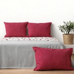 Completo Lenzuola Pois rosso singolo