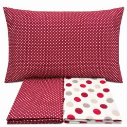 Completo Lenzuola Pois rosso singolo