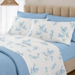 Completo Lenzuola Primavera azzurro Singolo