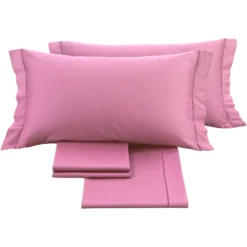 Completo Lenzuola Raso Rosa malva matrimoniale