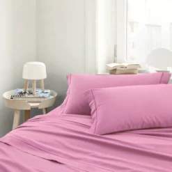 Completo Lenzuola Raso Rosa malva matrimoniale