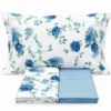 Completo Lenzuola Sanderson azzurro Matrimoniale