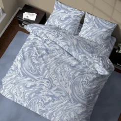 Completo Lenzuola splash astratto azzurro Singolo