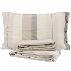 Completo Lenzuola Stone Washed Matilde Naturale Matrimoniale