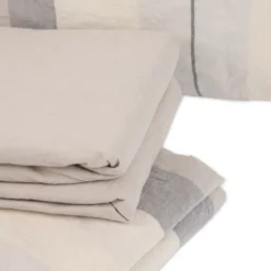 Completo Lenzuola Stone Washed Matilde Naturale Matrimoniale