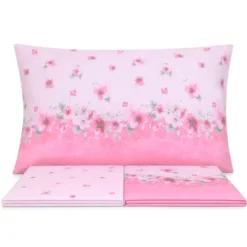 Completo Lenzuola Switch Flowers Rosa Matrimoniale