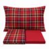 Completo Lenzuola Tartan Rosso Singolo