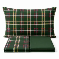 Completo Lenzuola Tartan Verde Piazza e mezzo