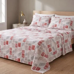 Completo Lenzuola Tribe Jack Rosso Matrimoniale