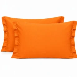 Completo Lenzuola Volant Joli Arancio Matrimoniale