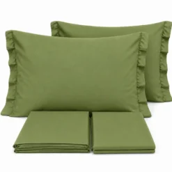 Completo Lenzuola Volant Joli Verde Prateria Matrimoniale