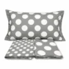 Completo Lenzuola Volant Moon pois Grigio Matrimoniale
