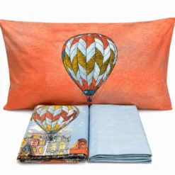 Completo Lenzuola Volare Mongolfiera multicolor Singolo