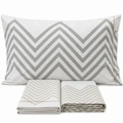Completo Lenzuola zig zag beige Singolo