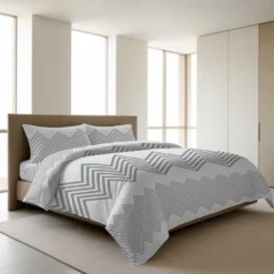 Completo Lenzuola zig zag beige Singolo