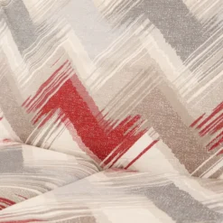 Completo Lenzuola Zig Zag moderno Rosso Singolo