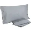 Completo Letto Raso di cotone Mikado Fumo Matrimoniale