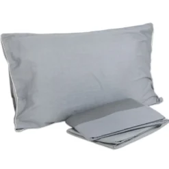 Completo Letto Raso di cotone Mikado Fumo Matrimoniale
