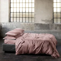 Completo Letto Raso di cotone Mikado Rosa Matrimoniale