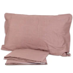 Completo Letto Raso di cotone Mikado Rosa Matrimoniale