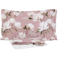 Completo Letto Raso di cotone Lavinia Rosa Matrimoniale