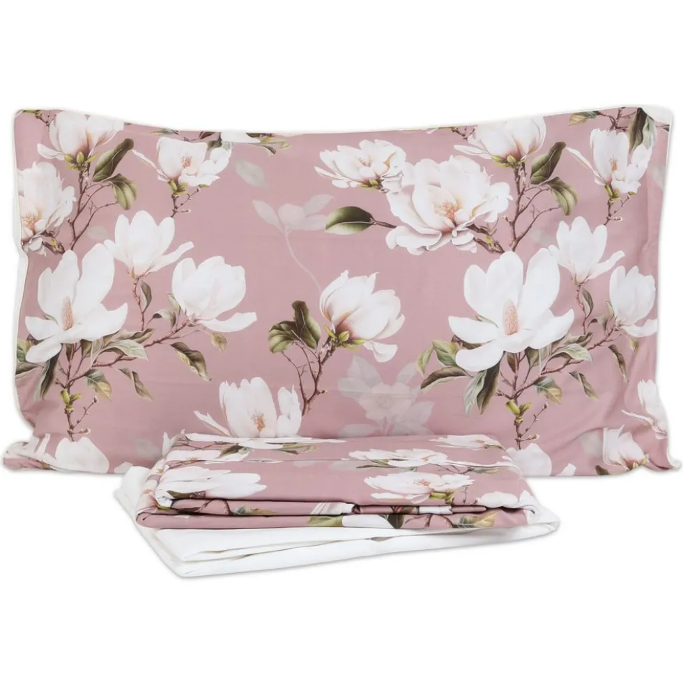 Completo Letto Raso di cotone Lavinia Rosa Matrimoniale