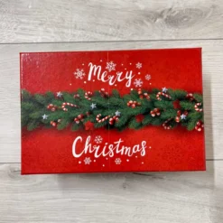 Confezione 6 palle natalizie aghi di pino diametro 8 cm con scatola