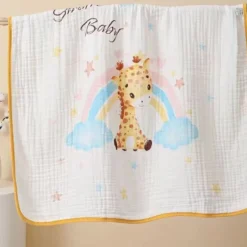 Coperta fresca Bimbo Morbidina Giraffa e Arcobaleno