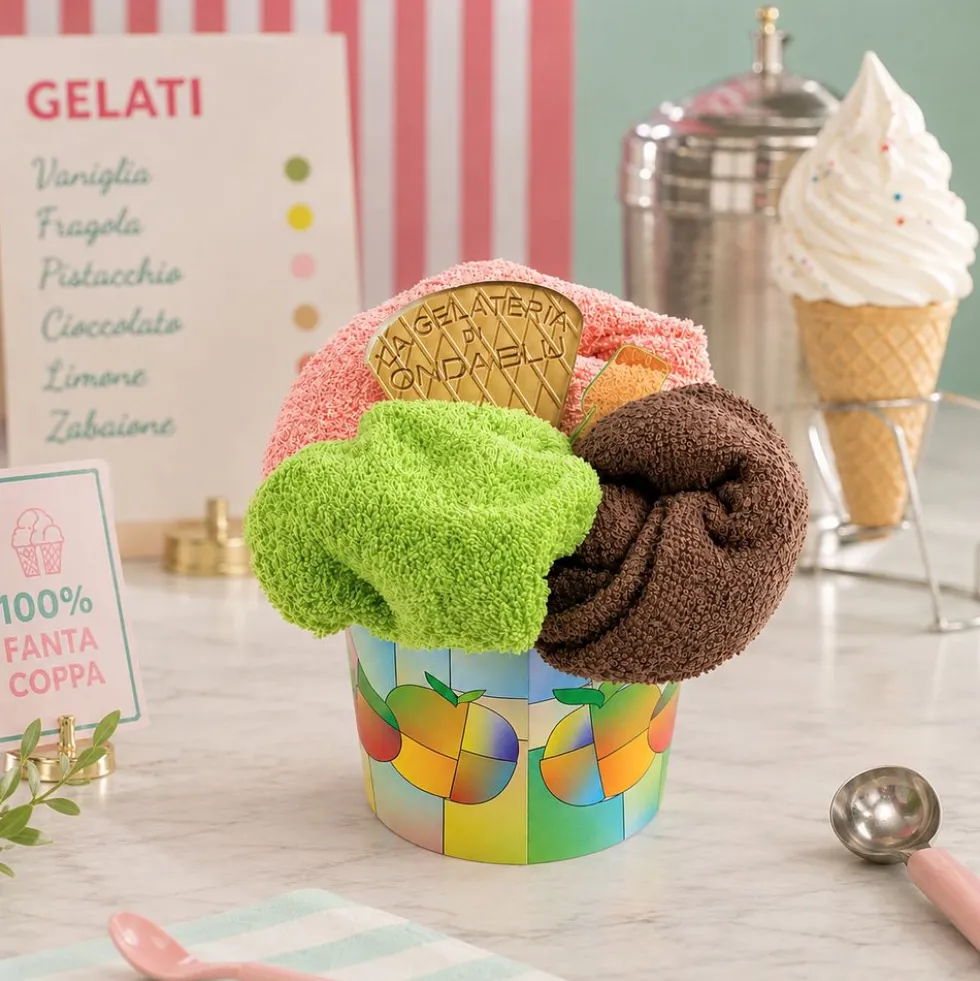 Coppa Gelato Spugna 3 pezzi – Fragola, Pistacchio & Cioccolato