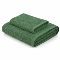 Coppia Asciugamani chicco di riso Verde Bosco