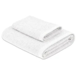 Coppia asciugamani chicco di riso Bianco