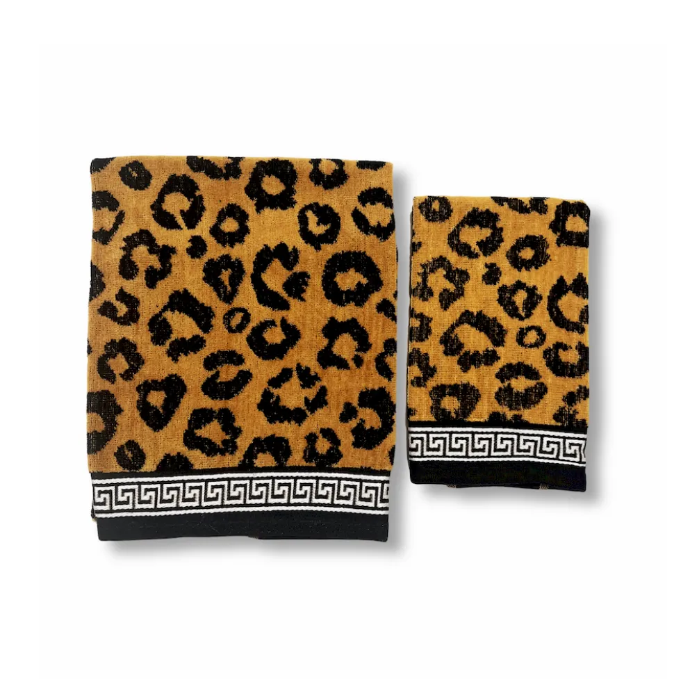 Coppia asciugamani Cleo Leopardata