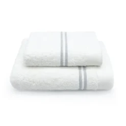 Coppia asciugamani CREOLE City Bianco/Silver