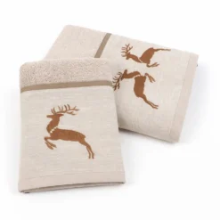 Coppia asciugamani CREOLE profilo Lino Renne Beige