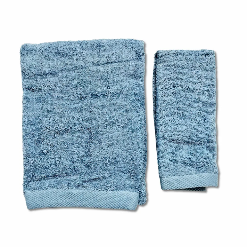 Coppia asciugamani 500 gr Melodie azzurro