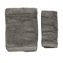 Coppia asciugamani 500 gr Melodie grigio