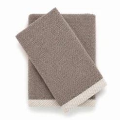 Coppia Asciugamani in Spugna Mr & Mrs Cachemire/Beige