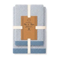 Coppia Asciugamani in Spugna Mr & Mrs Grigio/Antracite