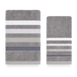 Coppia Asciugamani in spugna Colorful Grigio Antracite