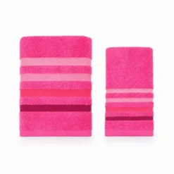 Coppia Asciugamani in spugna Colorful Fucsia
