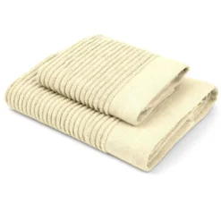 Coppia Asciugamani in Spugna Boutique Crema