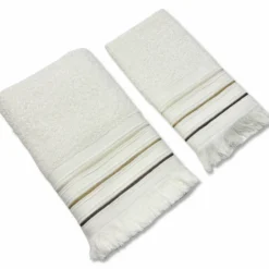 Coppia asciugamani Jacquard Maddalena Crema