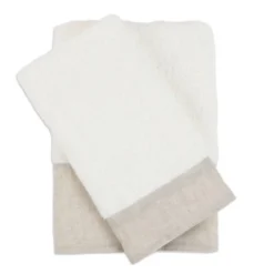 Coppia Asciugamani Natural Lino Panna