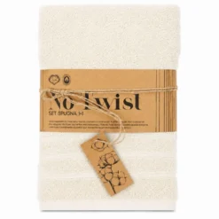 Coppia asciugamani No Twist Crema
