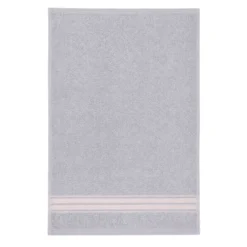 Coppia asciugamani Ricamati Stripe Grigio