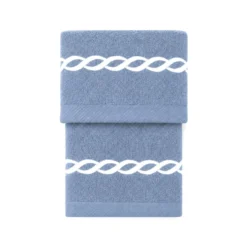 Coppia asciugamani Ricamati Loft Blu