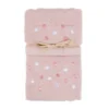 Coppia asciugamani Ricamati Pois Rosa