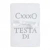 Coppia asciugamani Ricamati Testa di caxxo Bianco DIS. 17